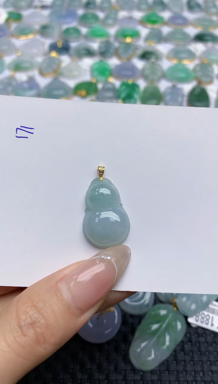 【闪购商品】翡翠颈饰18K金镶嵌天然翡翠A货