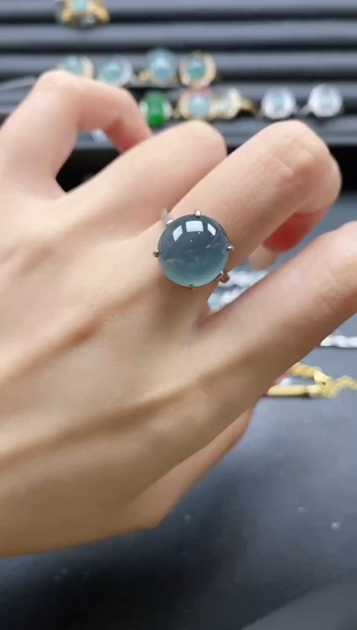 【闪购商品】翡翠戒指银S925镶嵌15511