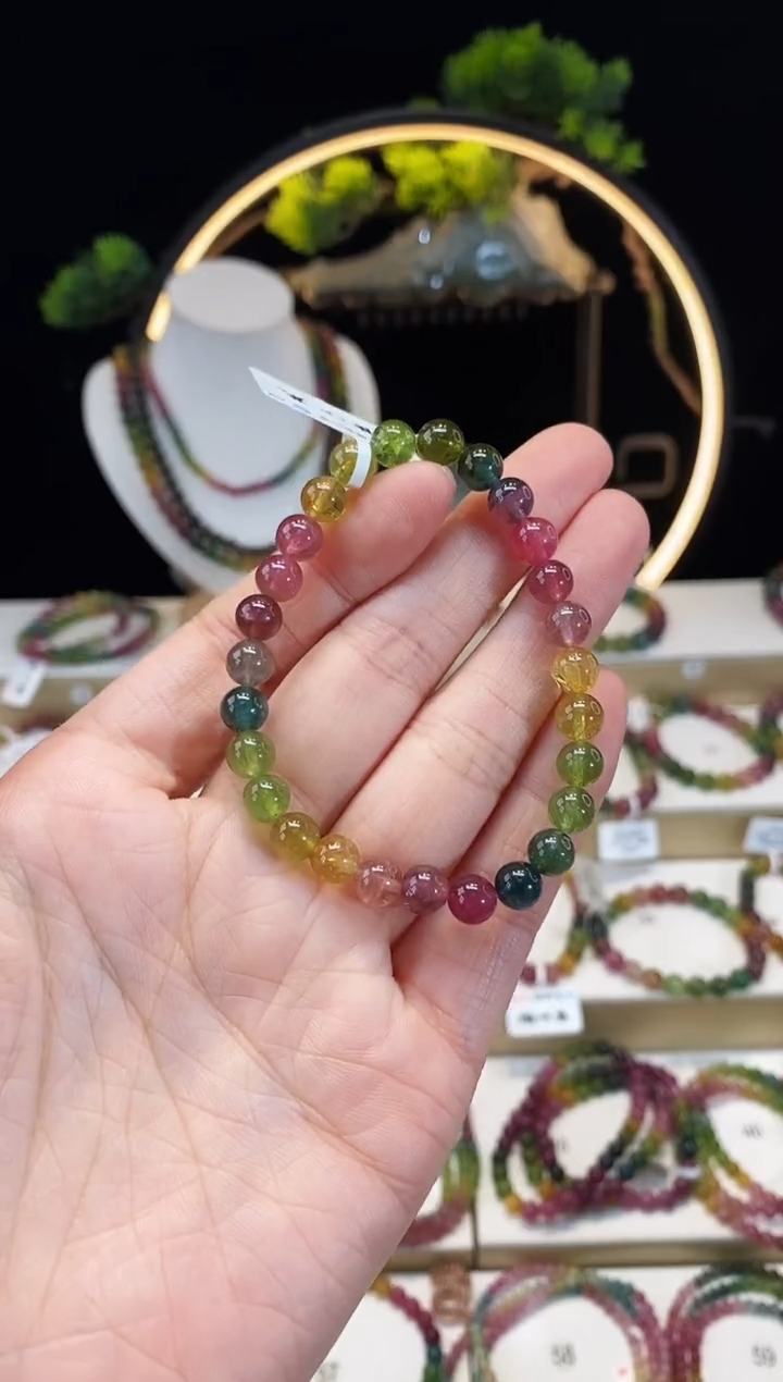 【闪购商品】碧玺手串未镶嵌G2310素圈颜色微差