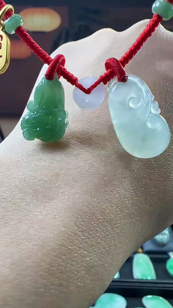 未镶嵌挂件翡翠脚链