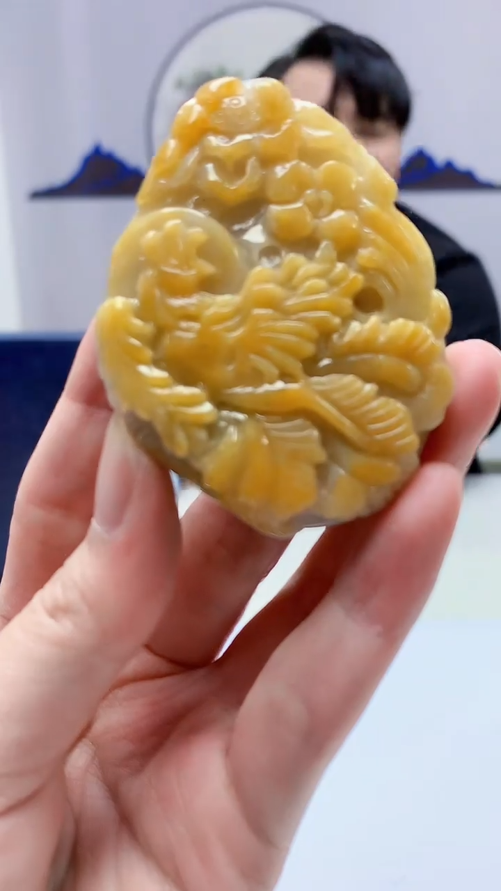 【闪购商品】定制翡翠未镶嵌5060zm-毛货挂件凤凰63