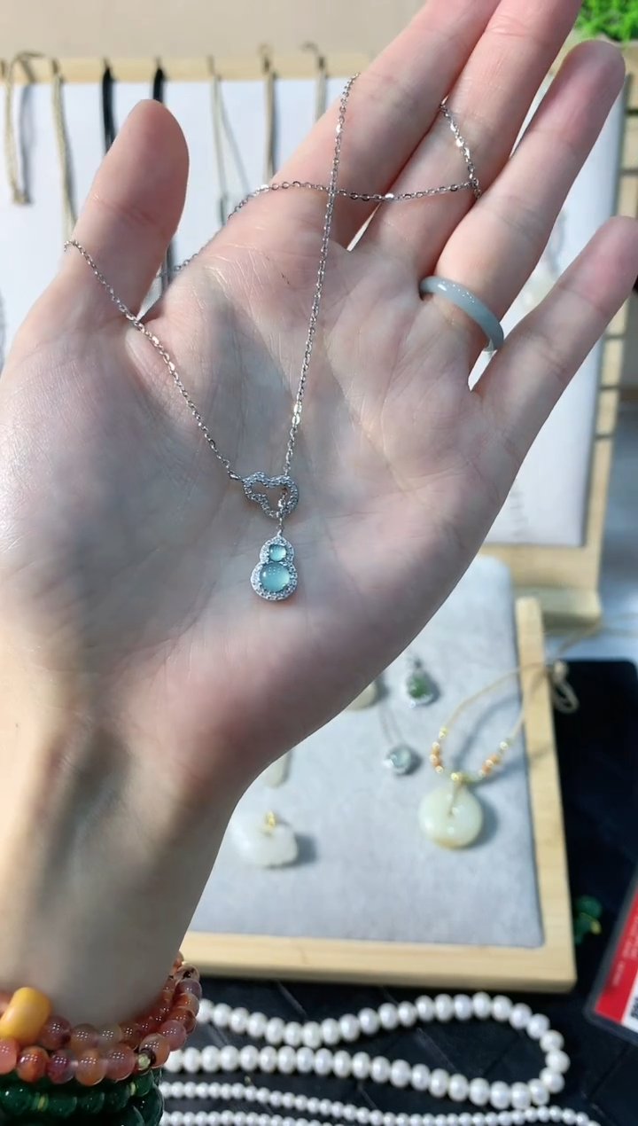 【闪购商品】翡翠颈饰银S925镶嵌吊坠4