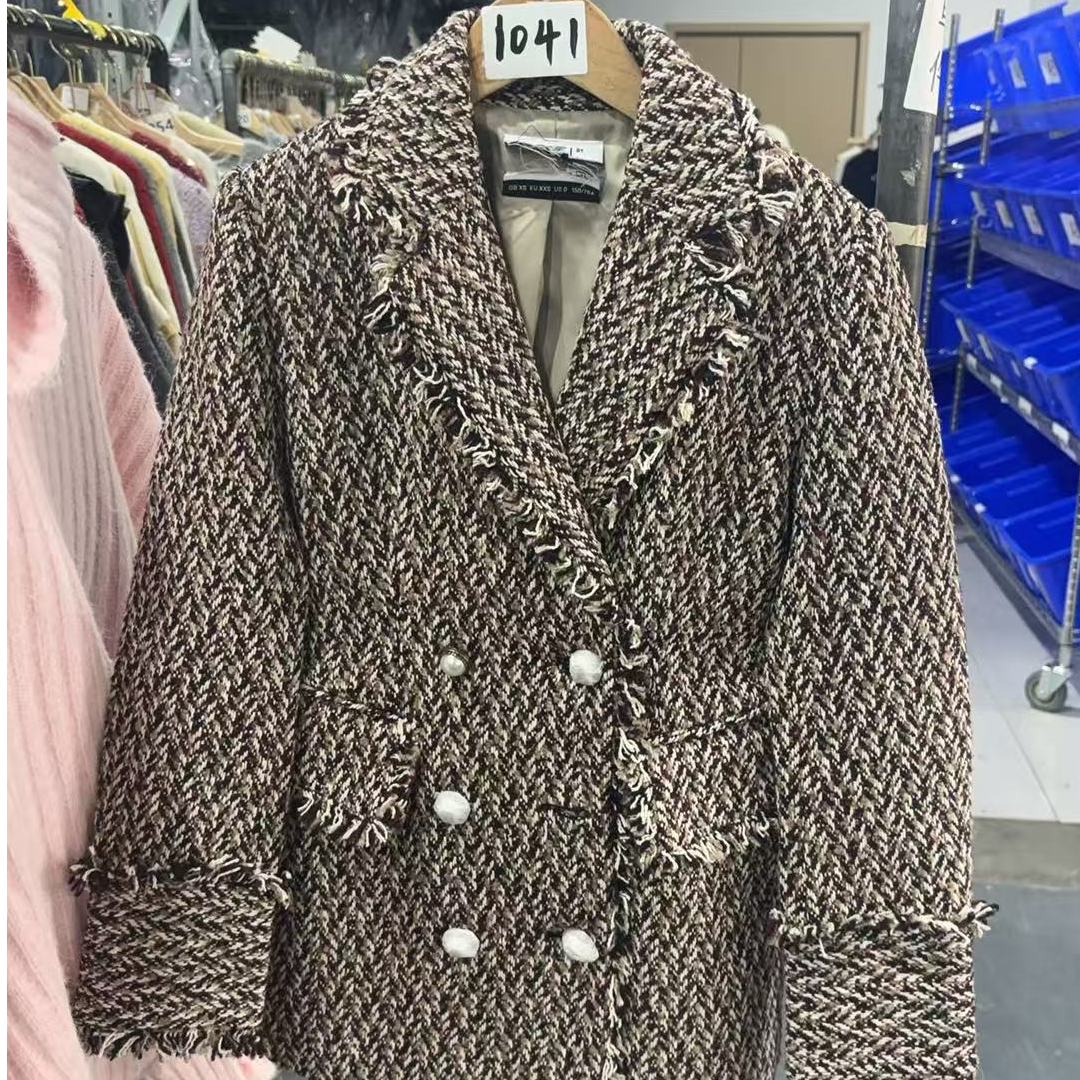 1041棕色  气质长袖针织衫时尚显瘦休闲百搭