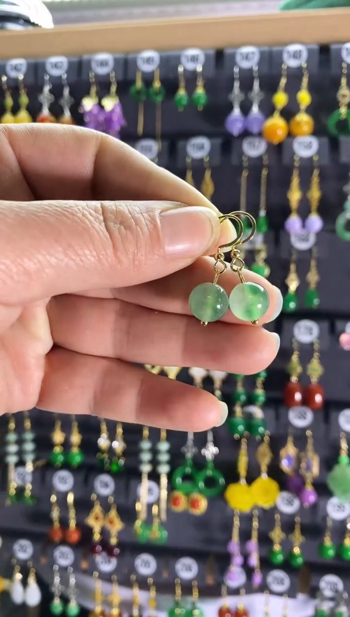 【闪购商品】翡翠耳饰银S925镶嵌998....