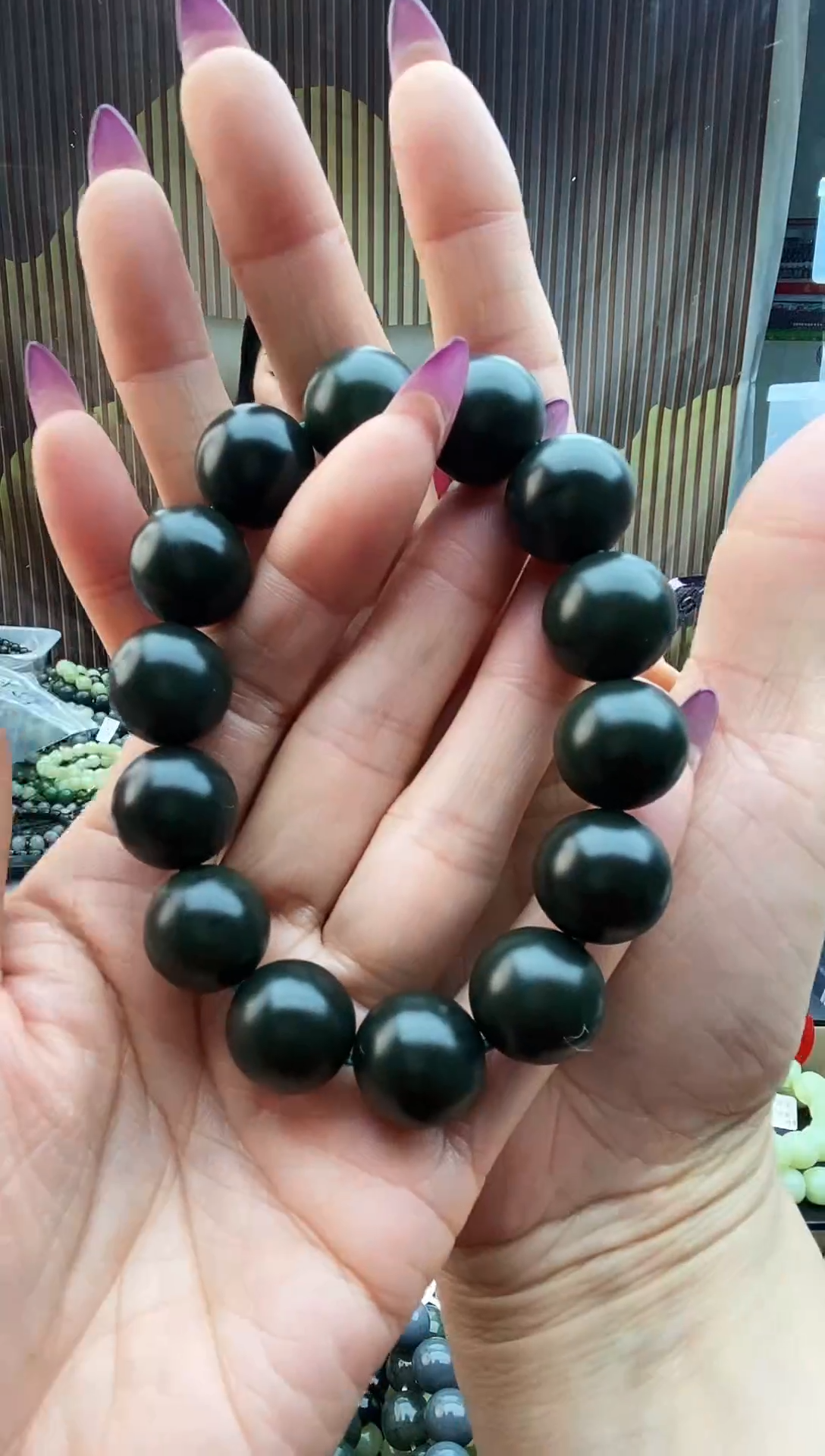 未镶嵌手串和田玉沙枣青一线天16