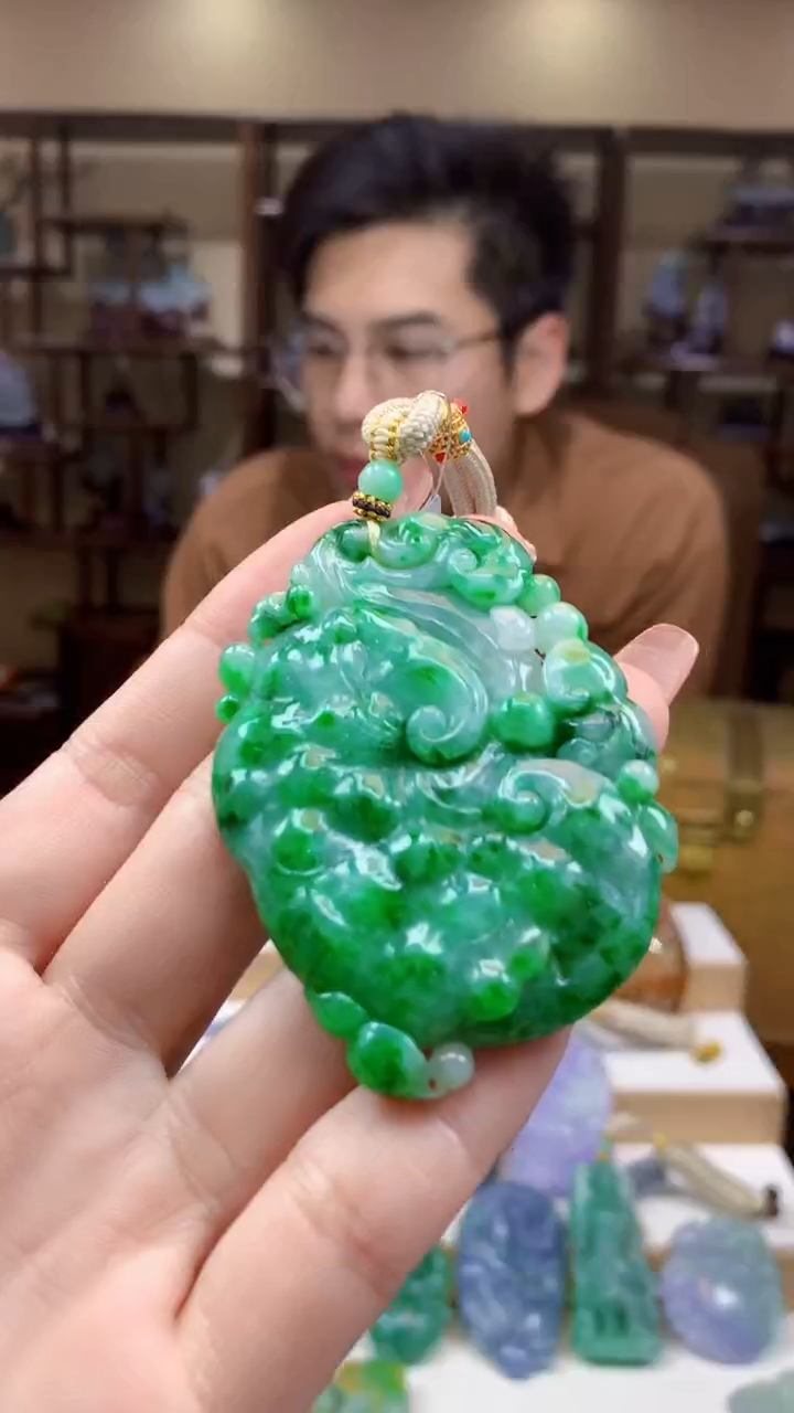 【闪购商品】定制翡翠未镶嵌1002ry-毛货挂件56