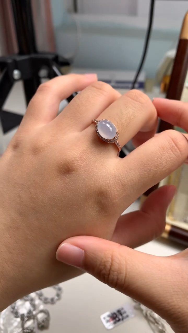 银S925镶嵌戒指翡翠1