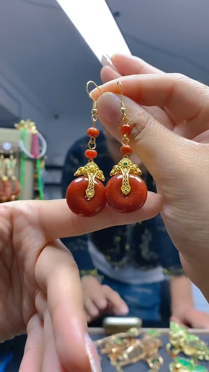 【闪购商品】翡翠耳饰合金198翡翠耳钩