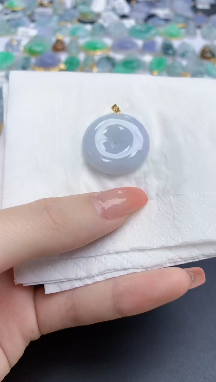 【闪购商品】翡翠颈饰18K金镶嵌天然缅甸翡翠A货