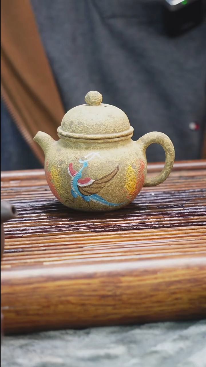 茶壶紫砂敦煌莫高窟系列-长生鸟多球