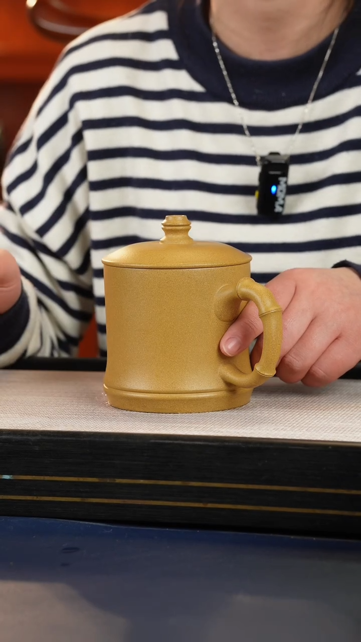【闪购商品】紫砂茶杯宜兴原矿证书黄金段泥竹节