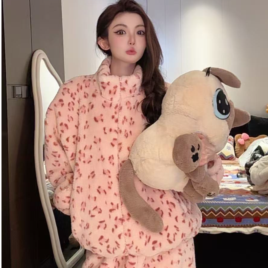 【下雪都能穿！巨厚】冬季珊瑚绒睡衣女加厚保暖家居服套装长袖加绒