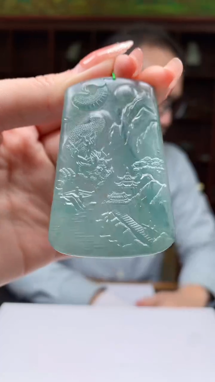 【闪购商品】定制翡翠未镶嵌1081ry-毛货挂件35