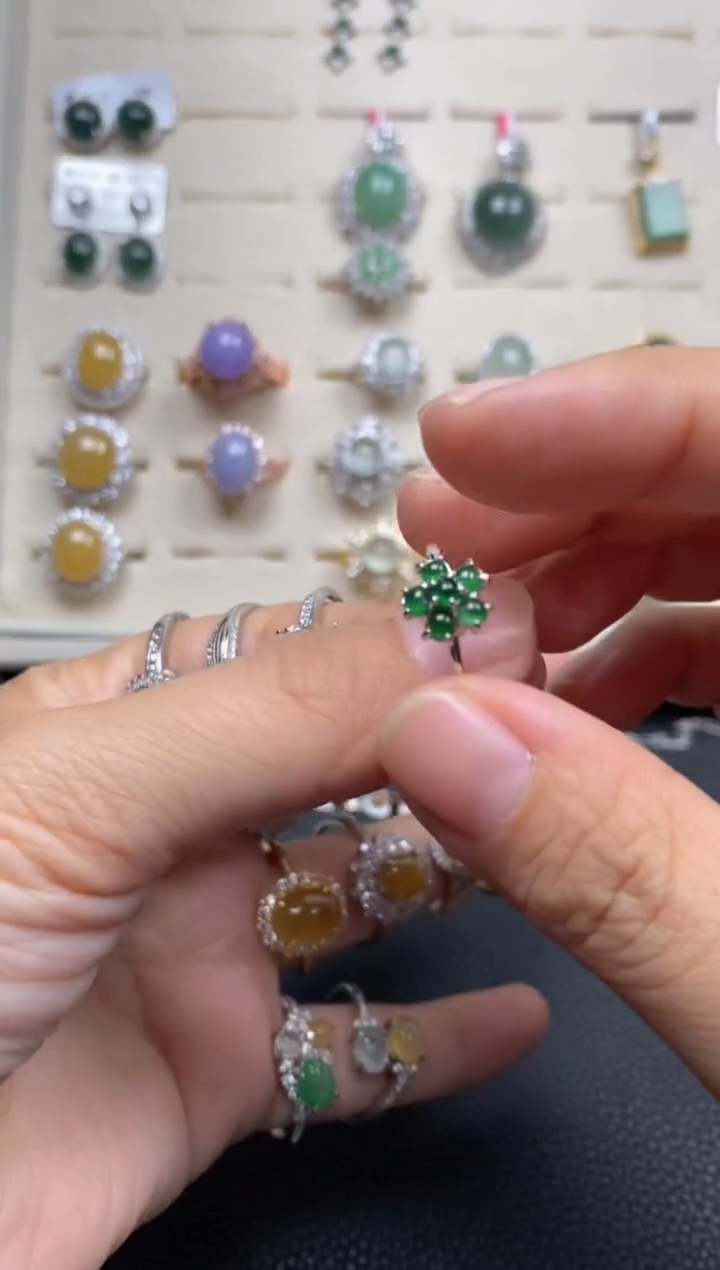 【闪购商品】翡翠戒指银S925镶嵌1111111
