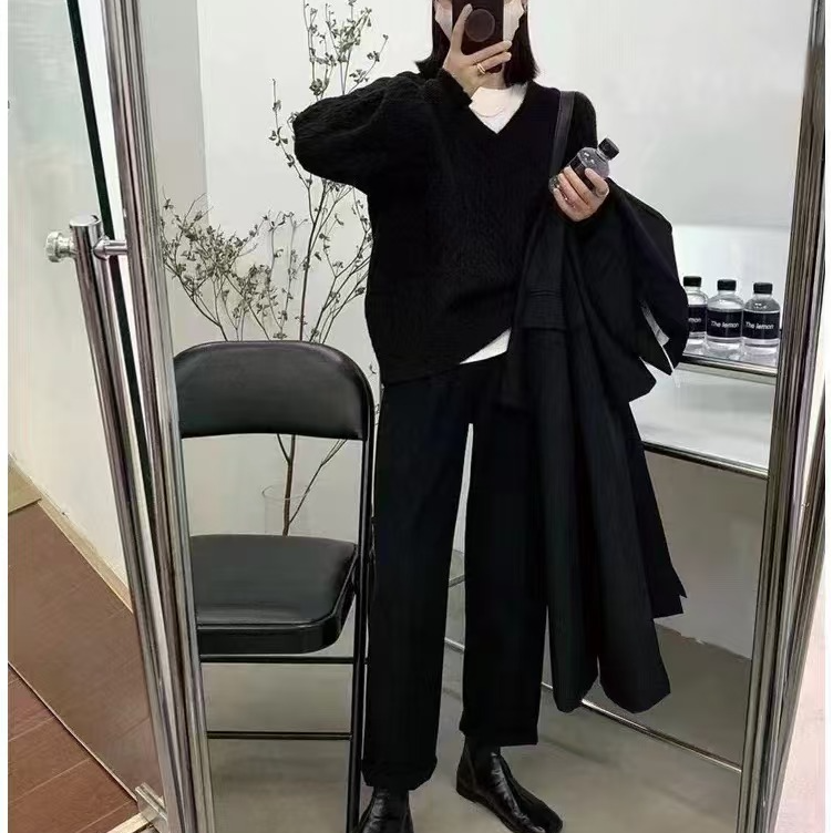 新款2025简约毛呢连锁爆款烟管裤26622