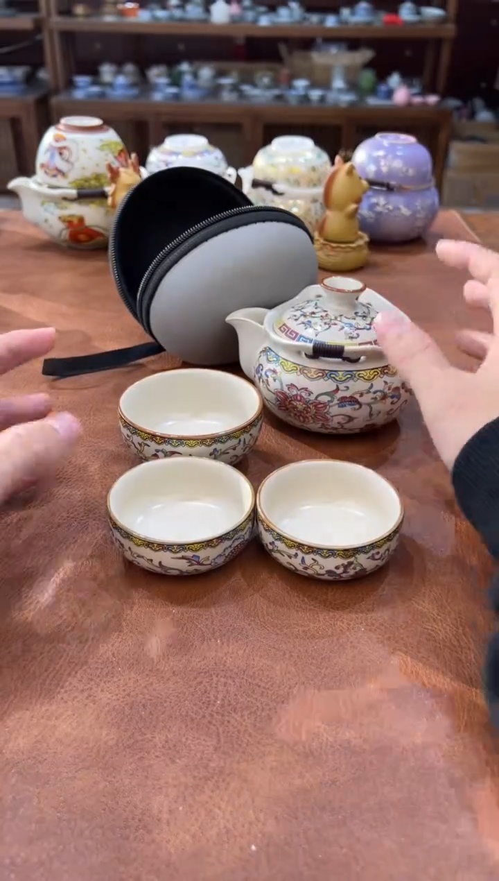 真的很便宜会开片的旅行茶具