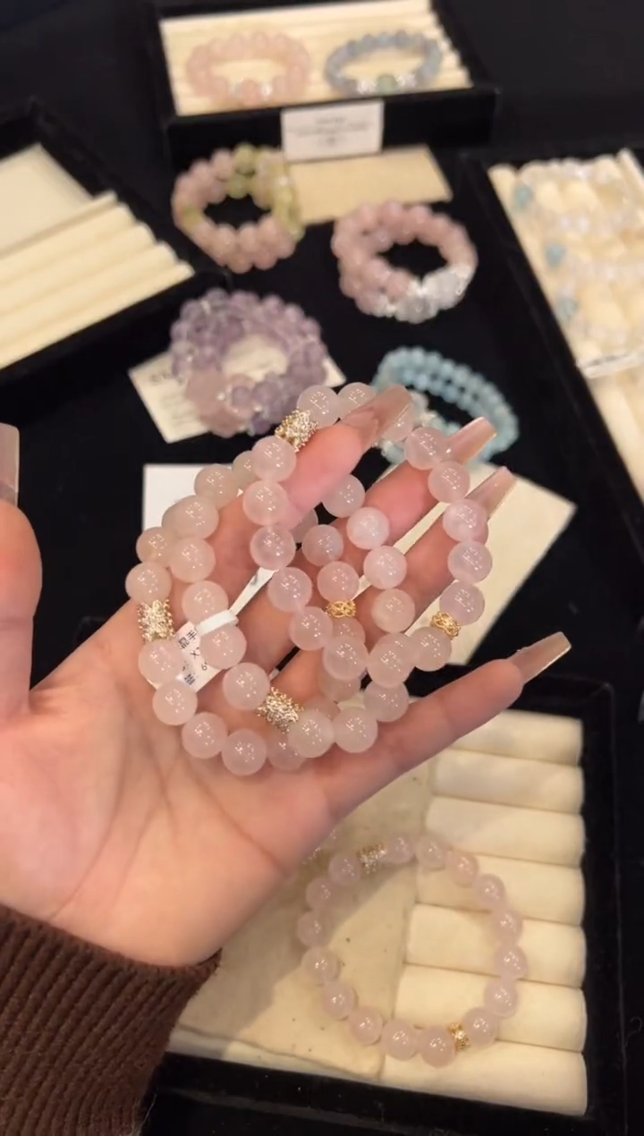 【闪购商品】水晶手链合金粉水晶手链x1484