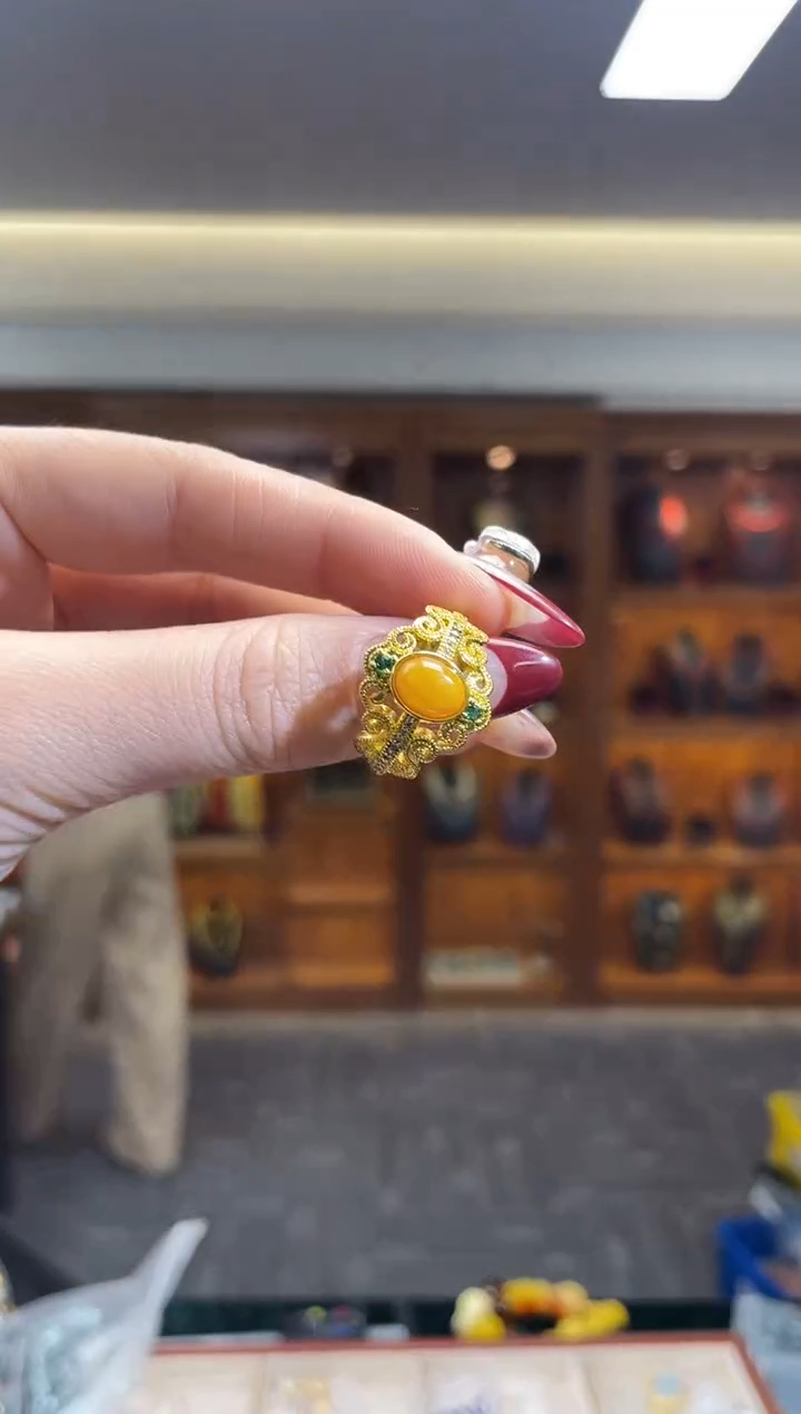 未镶嵌蜜蜡戒指（多样性发一件）