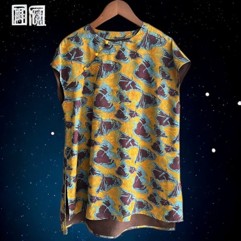 11-1时尚气质设计师显瘦高定洋气无袖奥黛小衫