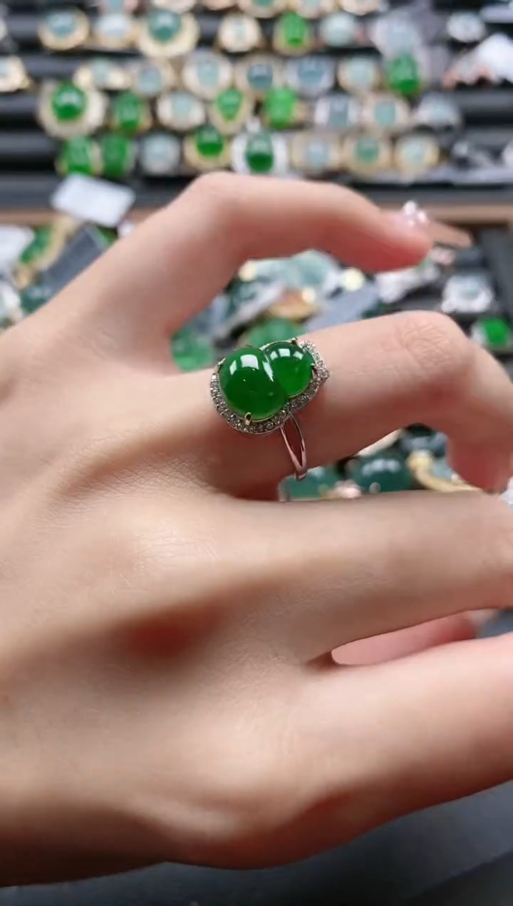 【闪购商品】翡翠戒指银S925镶嵌51511