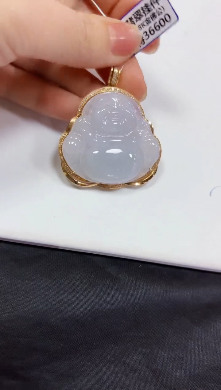 【闪购商品】翡翠颈饰18K金镶嵌佛公