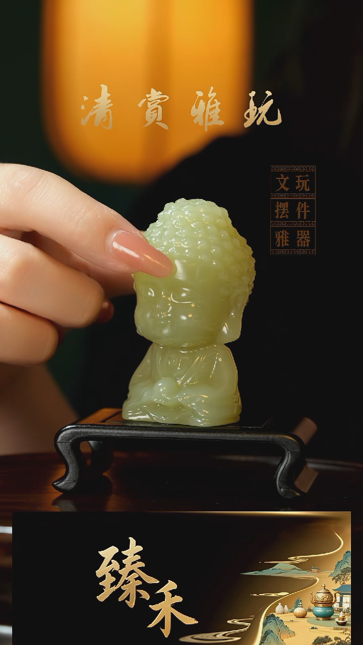 玉《宝宝佛》手把件摆件