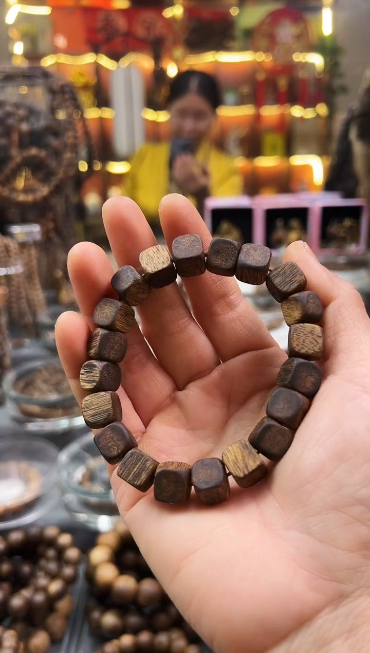 沉香手串棋楠沉浮张勺子方珠单圈
