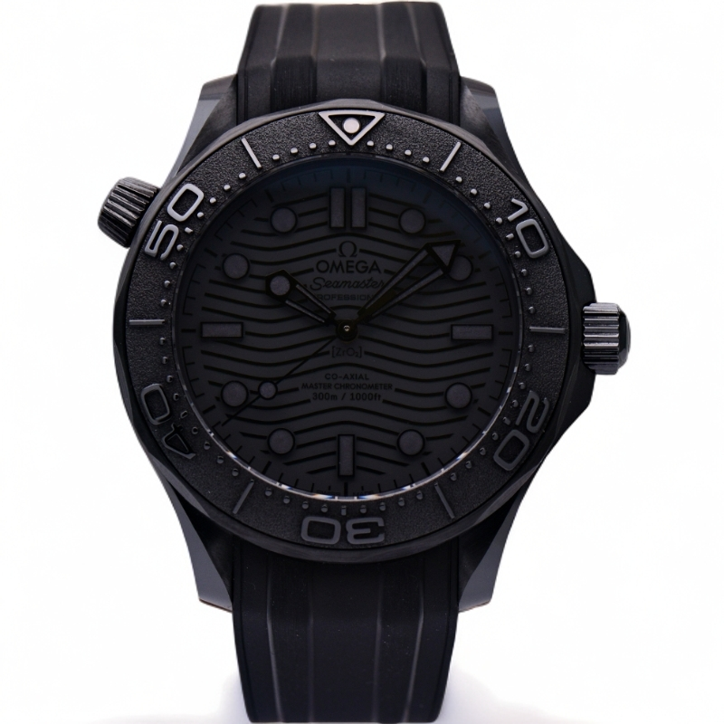 99新 Omega/欧米茄 海马300系列黑陶瓷全套自动机械男表43.5mm