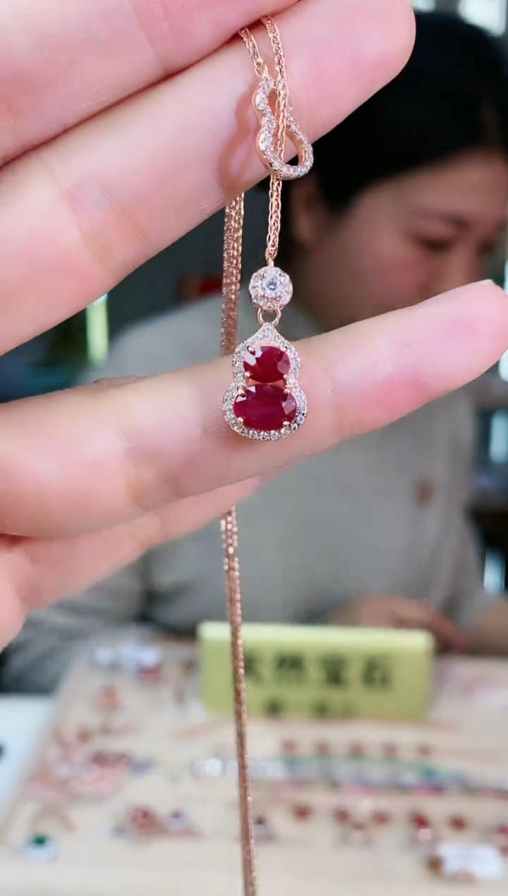 【闪购商品】红宝石颈饰银S925镶嵌颈饰