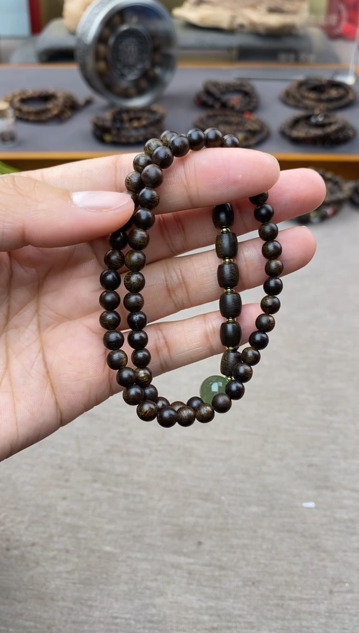 【闪购商品】沉香手串顺化紫棋05+白棋8颗 双圈沉水