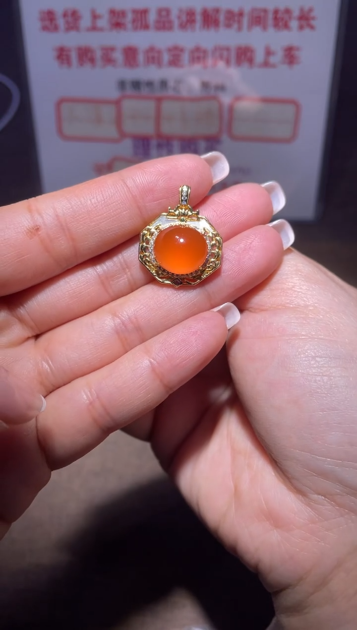 银S925镶嵌南红玛瑙戒指x505