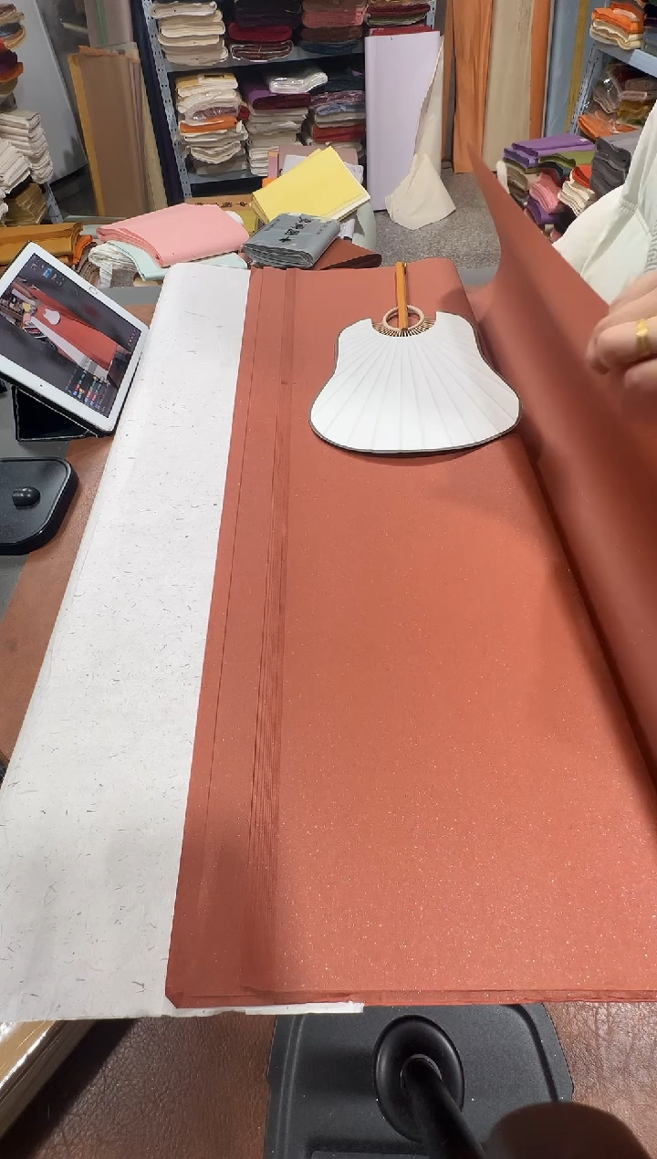 四尺 铁锈红半熟珠光真银50张