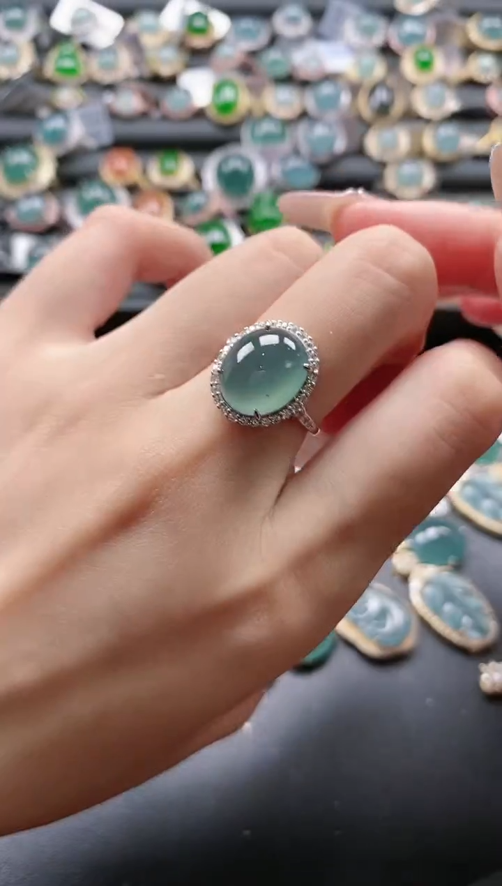 【闪购商品】翡翠戒指银S925镶嵌51511