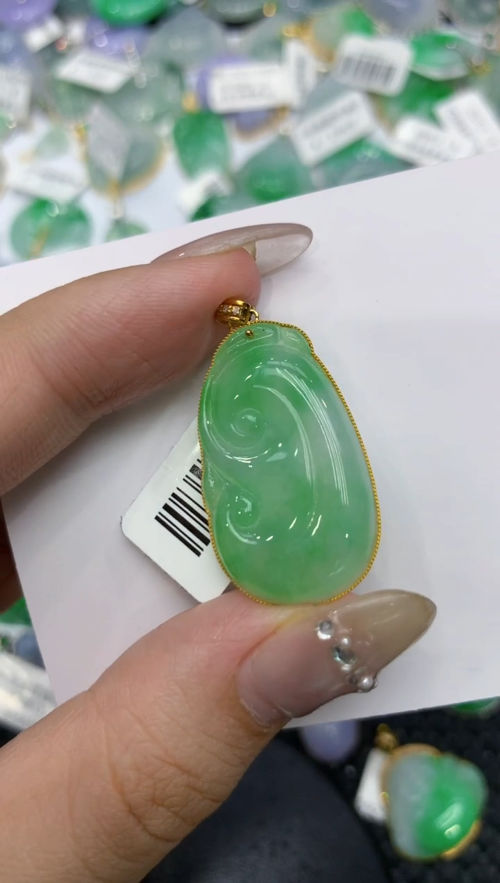 【闪购商品】翡翠颈饰18K金镶嵌222222222