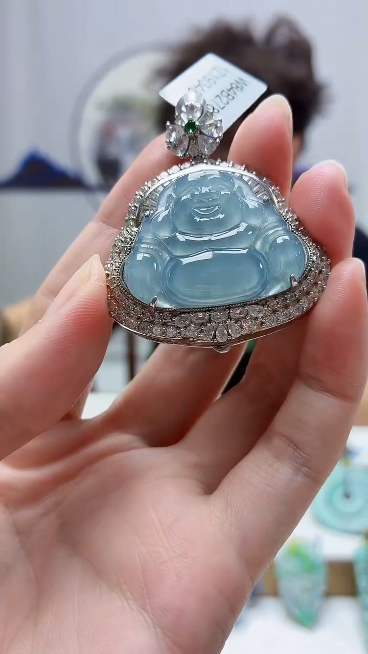 未镶嵌定制翡翠4688zm-毛货挂件佛公50