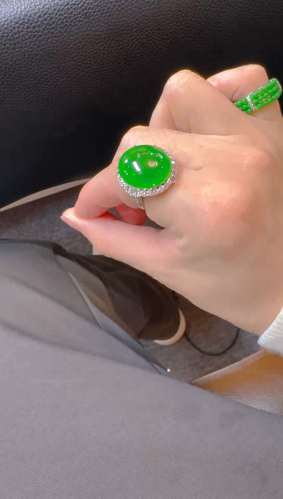 【闪购商品】翡翠戒指银S925镶嵌天然a货翡翠
