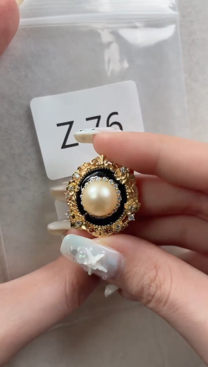 银S925镶嵌吊坠海水珍珠Z76