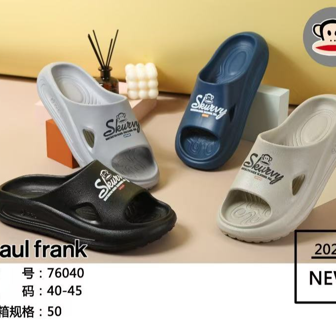 【X4】66040/76040大嘴猴满猴字母情侣凉拖一字拖【混款发货  】