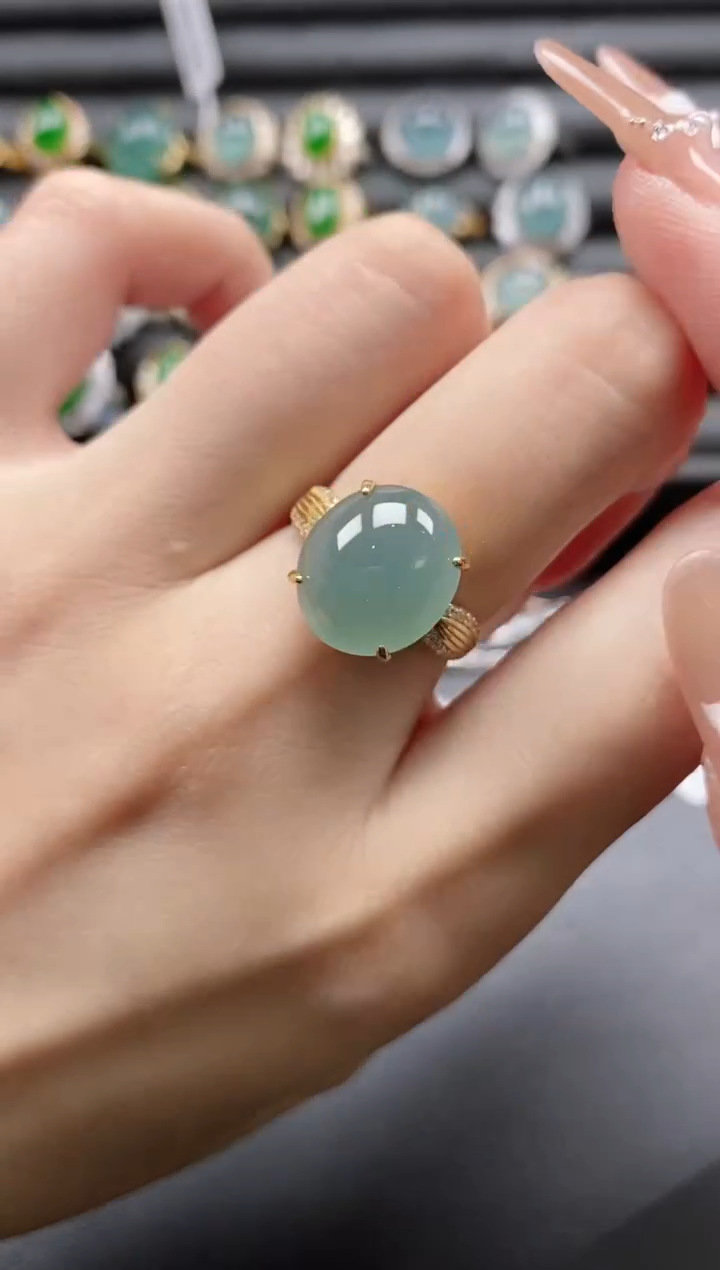 【闪购商品】翡翠戒指银S925镶嵌51151