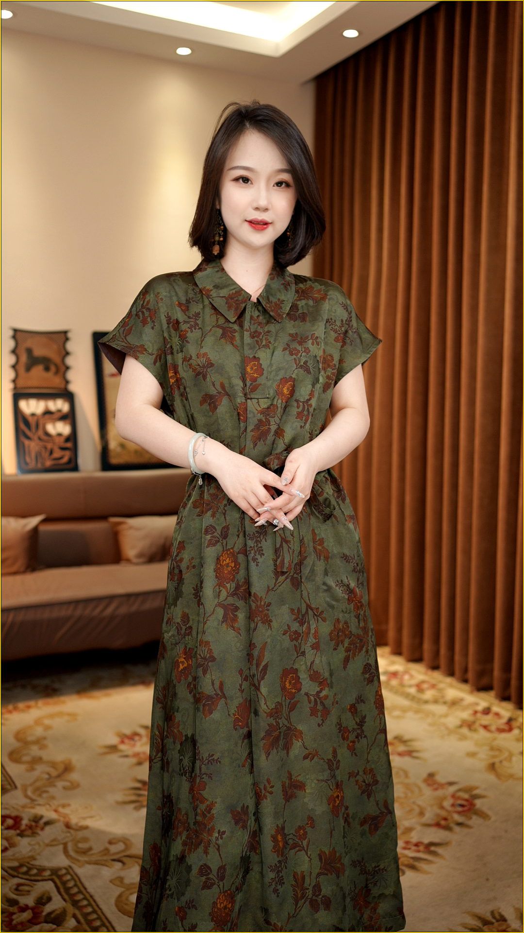 望舒-新中式国风秋季衬衫领女装改良旗袍双面双穿连衣裙
