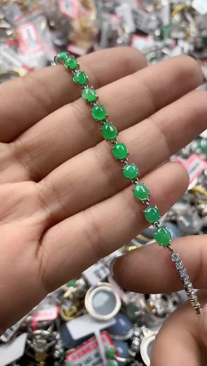 银S925镶嵌戒指翡翠999              4