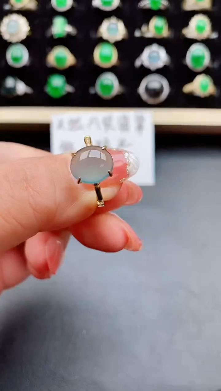 【闪购商品】翡翠戒指银S925镶嵌508080