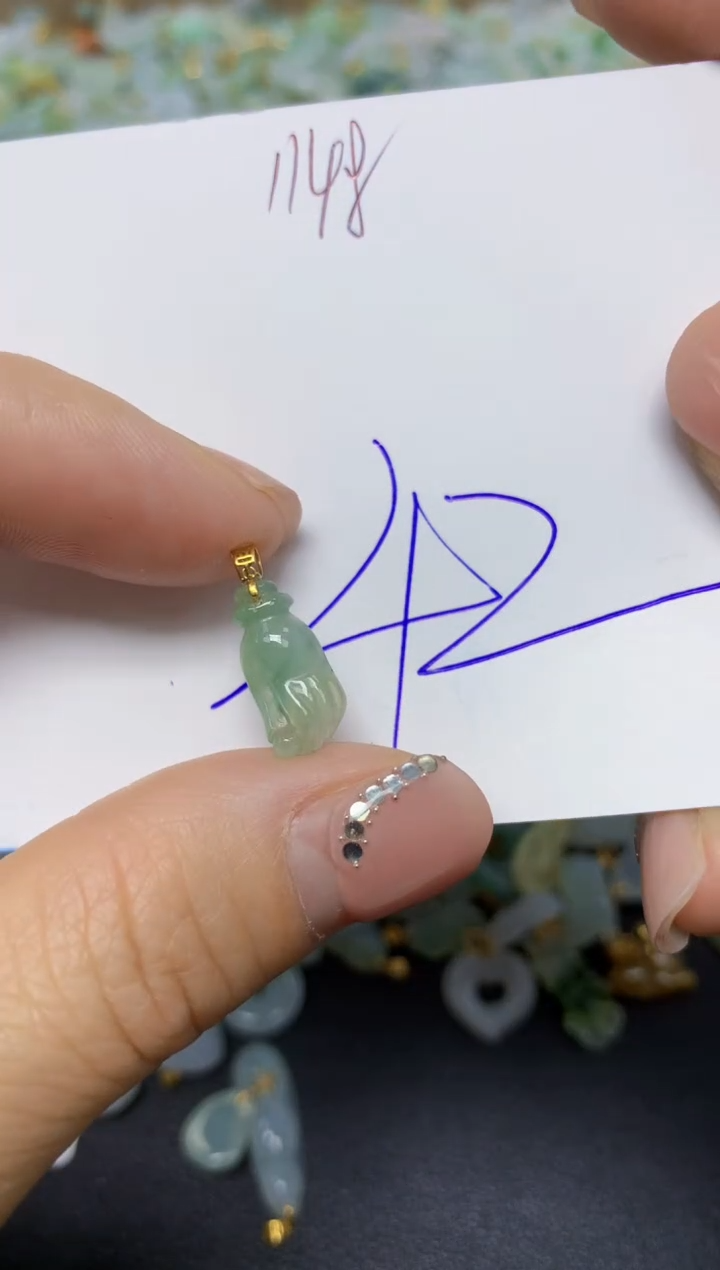 【闪购商品】翡翠挂件18K金镶嵌 天然翡翠A货