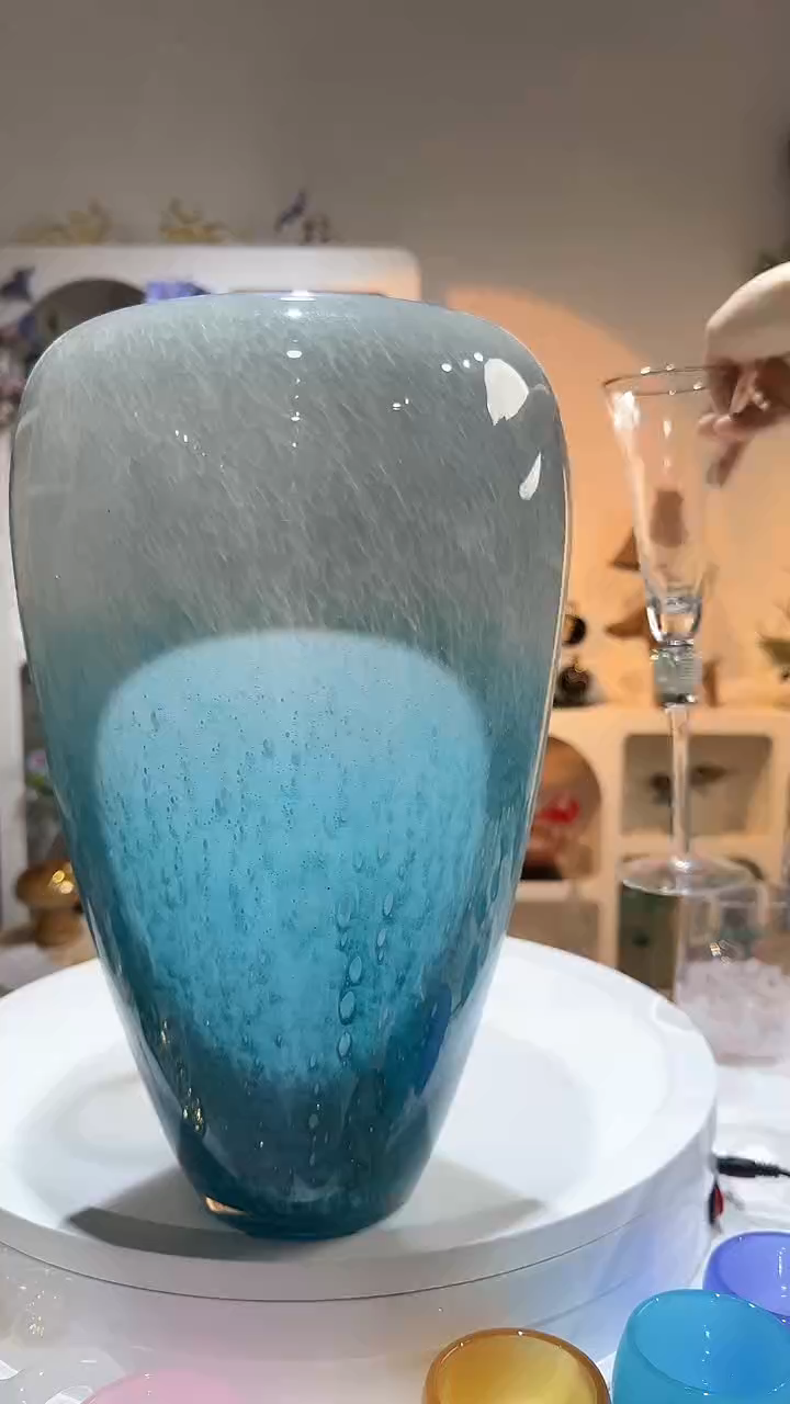 【闪购商品】琉璃1只蓝白花瓶