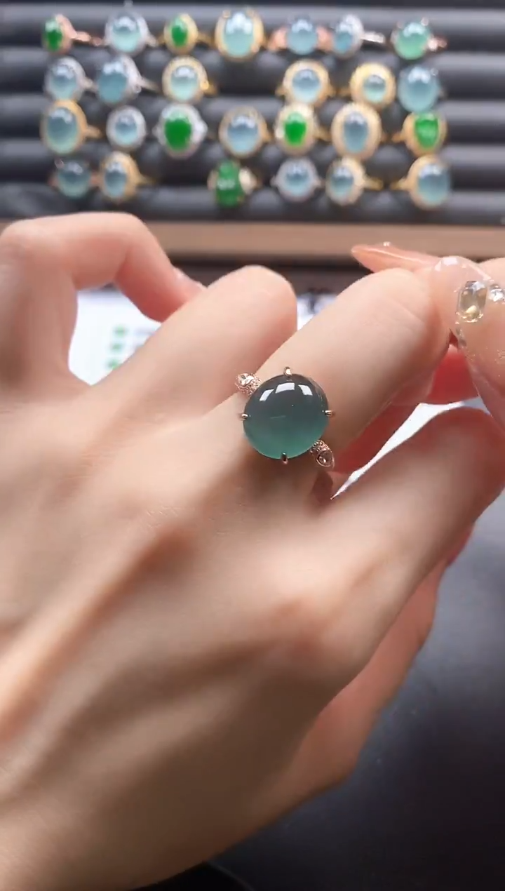 银S925镶嵌戒指翡翠51151