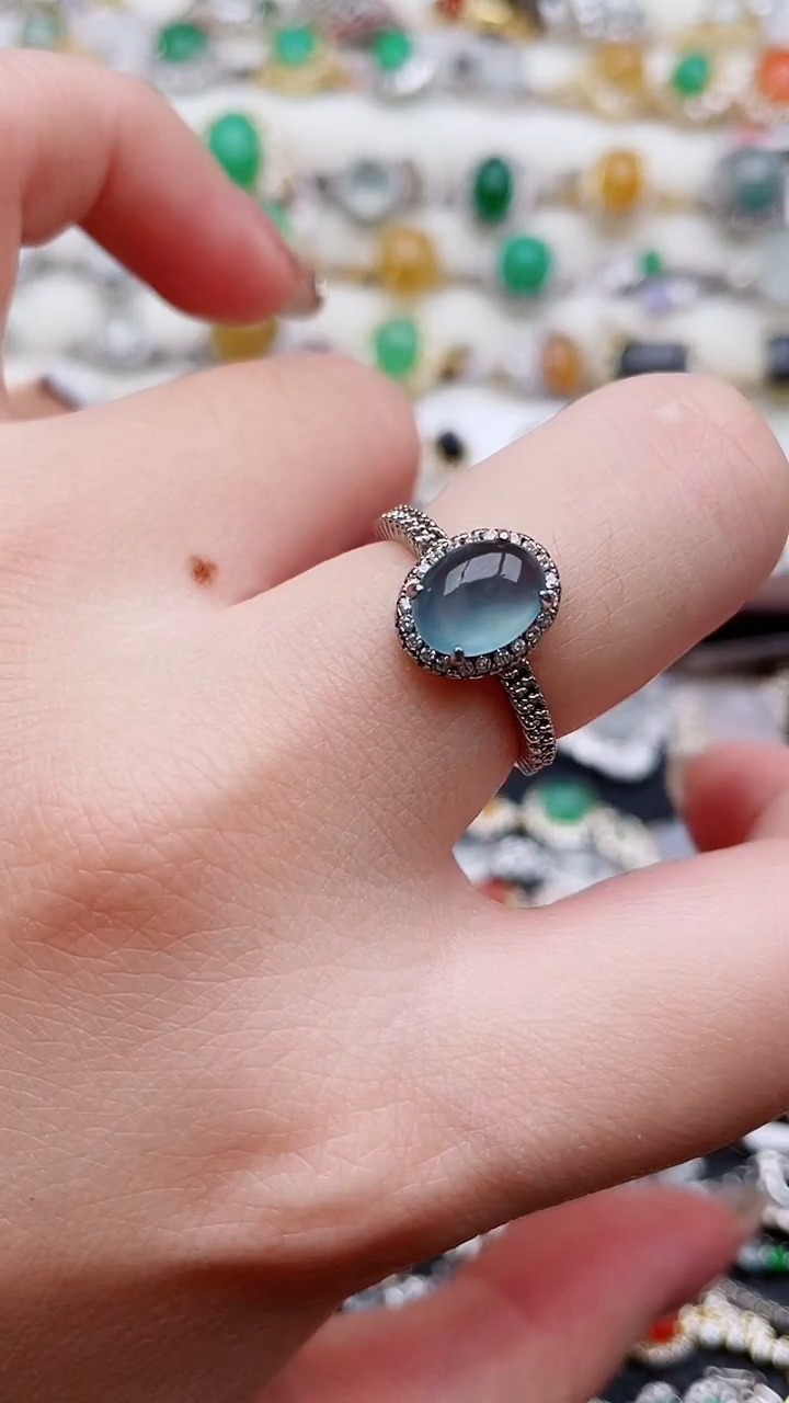 银S925镶嵌戒指翡翠34