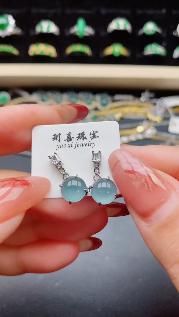 【闪购商品】翡翠耳饰银S925镶嵌321321