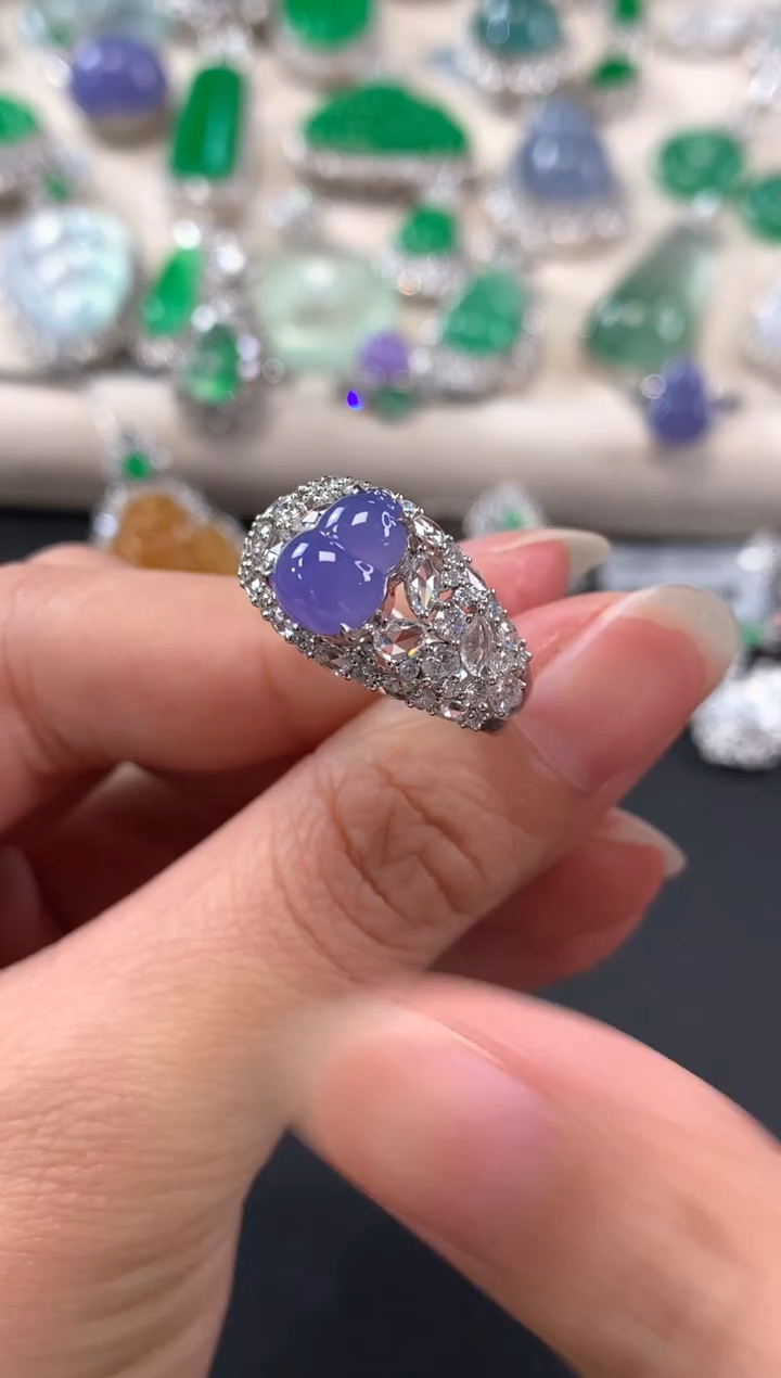 【闪购商品】翡翠戒指18K金镶嵌A333|39800