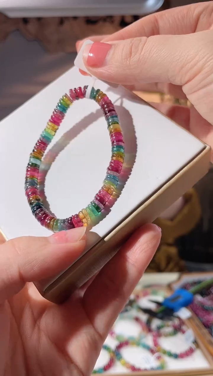 【闪购商品】碧玺手链未镶嵌单圈手链算盘珠6+