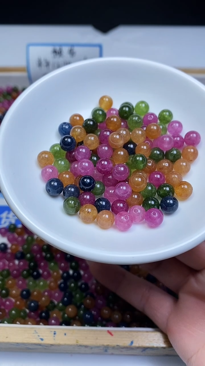 未镶嵌散珠碧玺C52 老坑料碧玺6mm30个6.8元